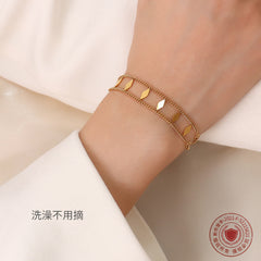 18K Gold-Plated Geometric Double-Chain Bracelet