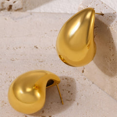 18K Gold-Plated Sculptural Teardrop Earring Designs