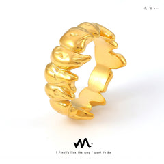 18K Gold-Plated Flame Detail Ring
