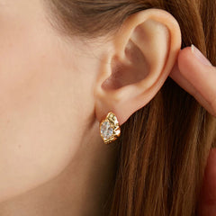Marielle Vintage-Inspired Pavé Diamond-Shaped Stud Earrings