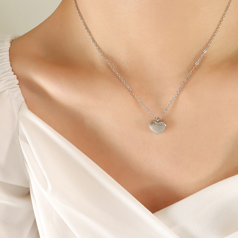 18K Gold-Plated Polished Heart Pendant Necklace