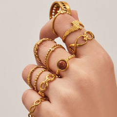 18K Gold-Plated Geometric Open Ring Designs