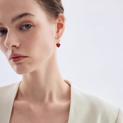 Camille Enamel Heart Stud Earrings