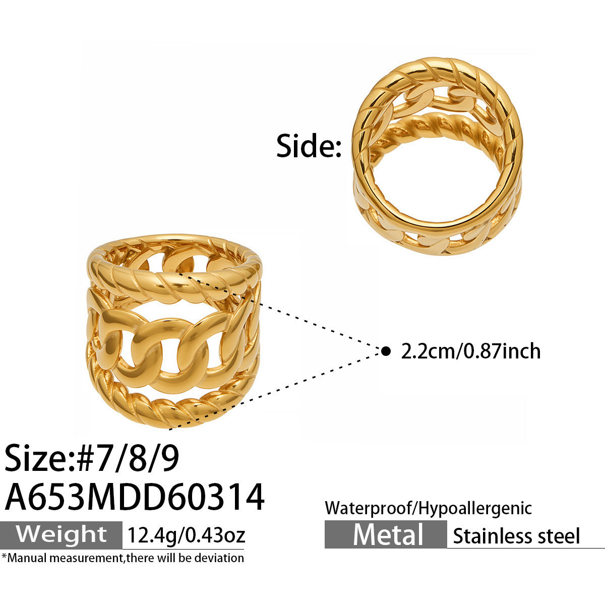 Openwork Woven Stainless Steel Ring Designs