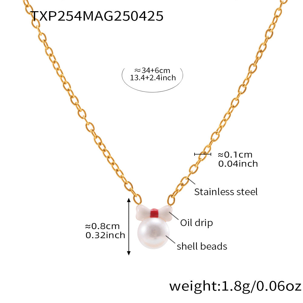 Bow and Shell Pearl-Look Jewelry Separates