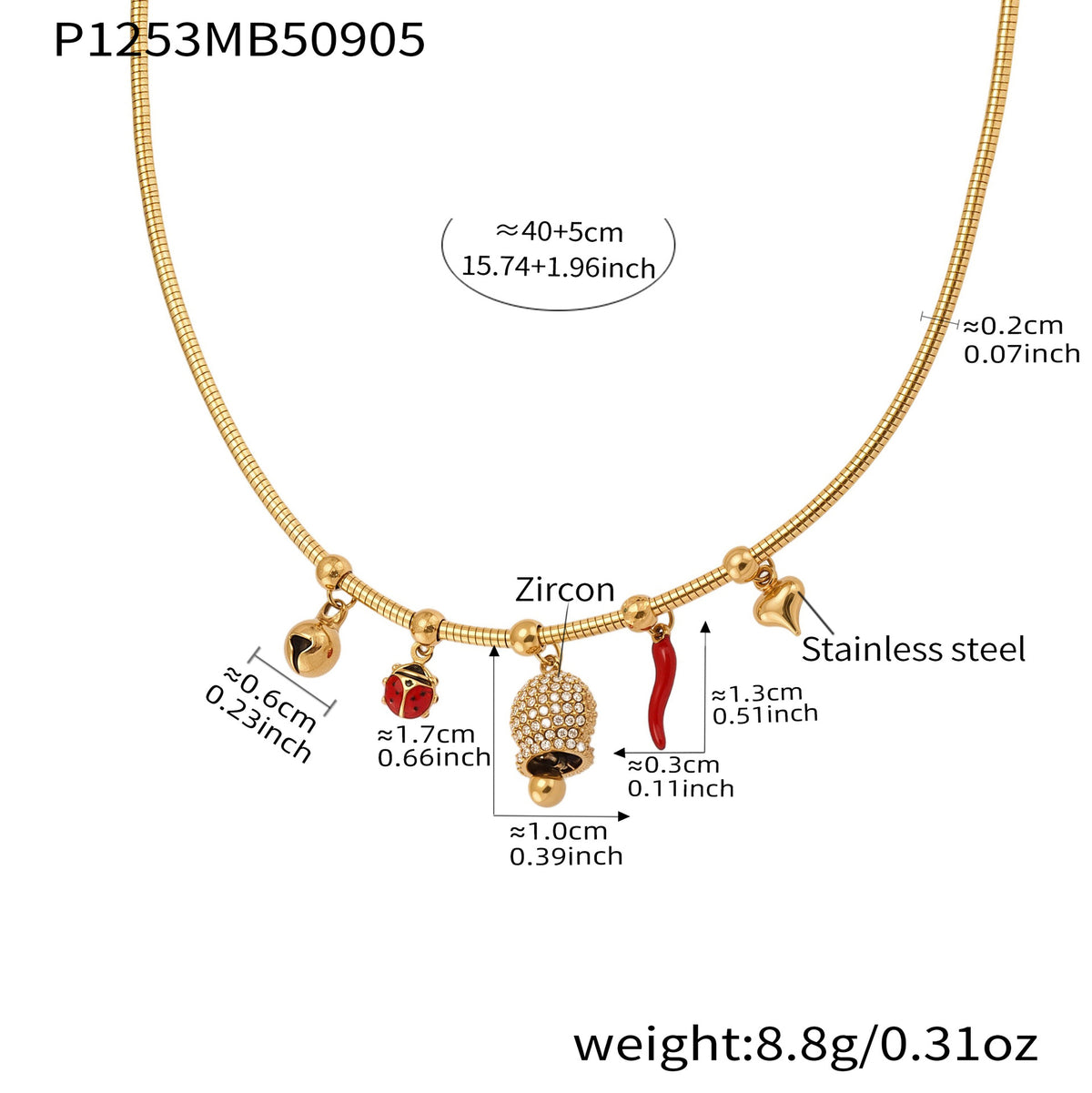 Mixed Charm Collar Necklace