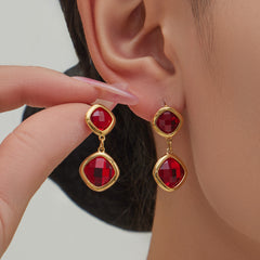 18K Gold-Plated Faceted Glass Accent Jewelry