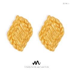 18K Gold-Plated Wheat Texture Earrings