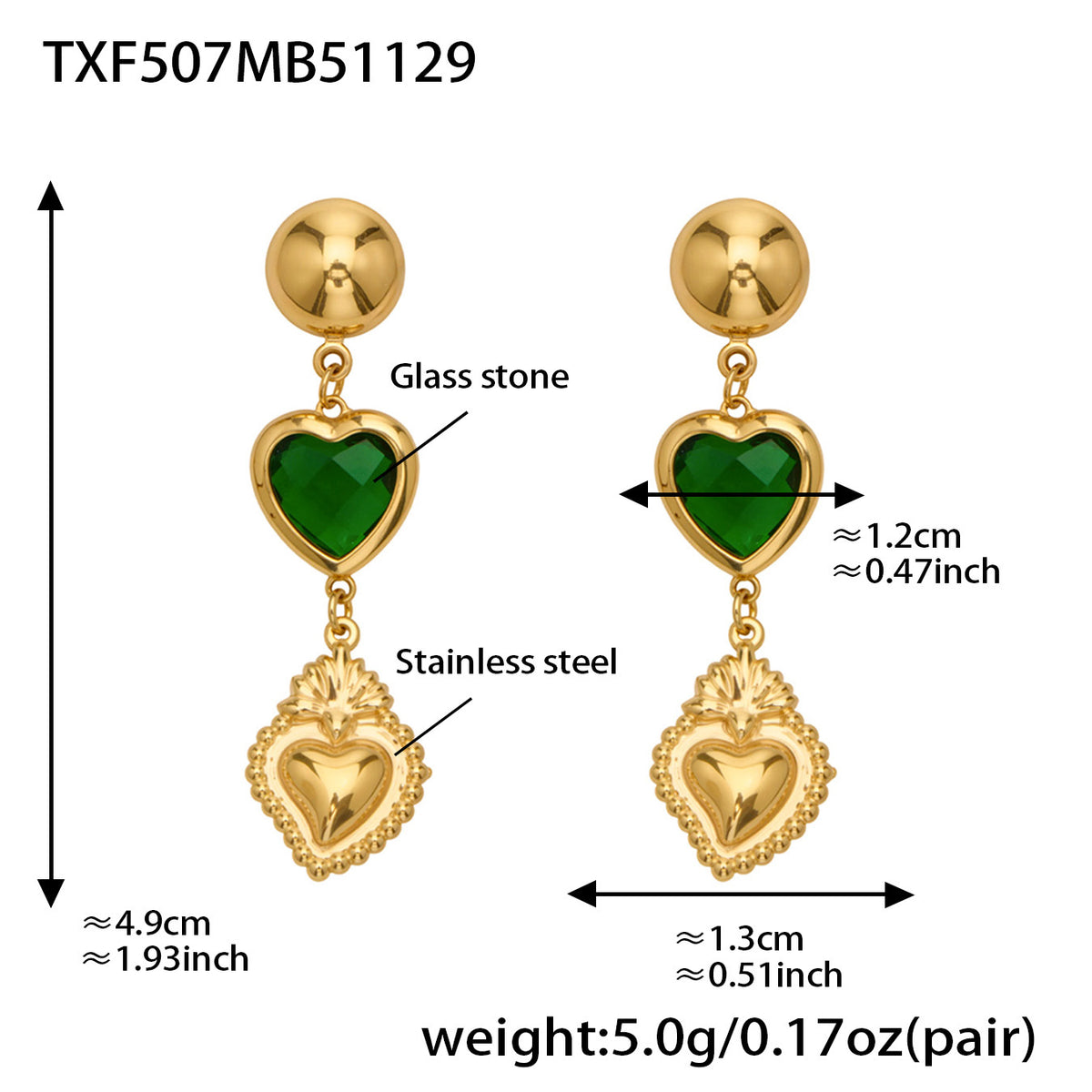 18K Gold-Plated Faceted Glass Necklace or Earrings