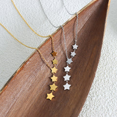 Star Drop Lariat Necklace