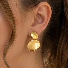 18K Gold-Plated & Silver-Tone Double Oval Drop Earrings