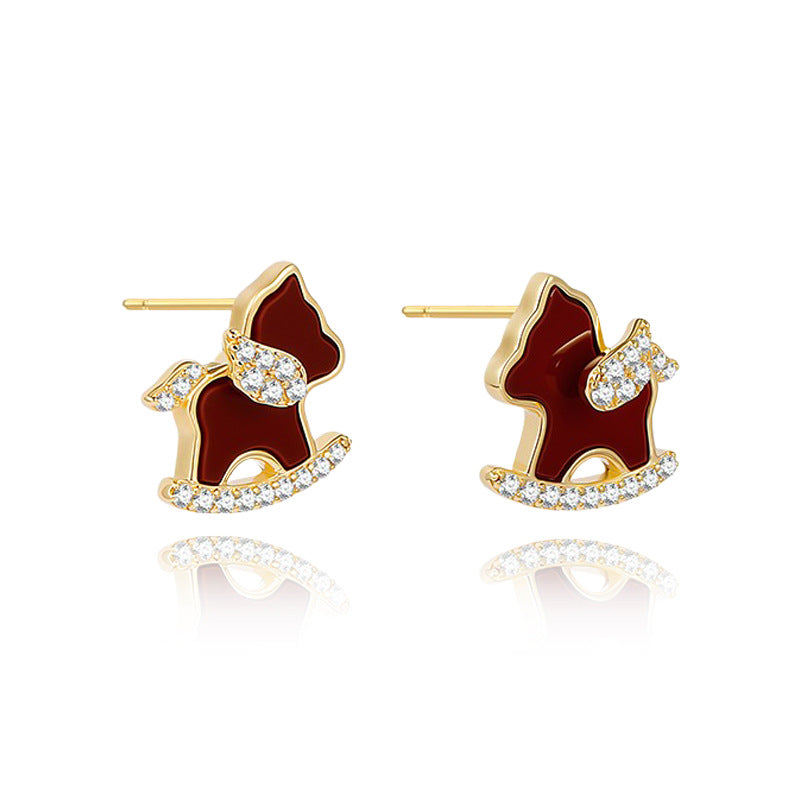 Nicolette Dainty Horse Stud Earrings