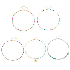 Colorful Natural Stone Bead Necklace Collection