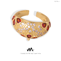 Cubic Zirconia Dome Open Ring