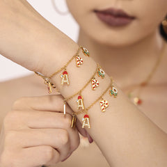 Enamel HAPPY Letter Charm Jewelry