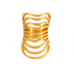 Open Multi-Row Stainless Steel Statement Ring