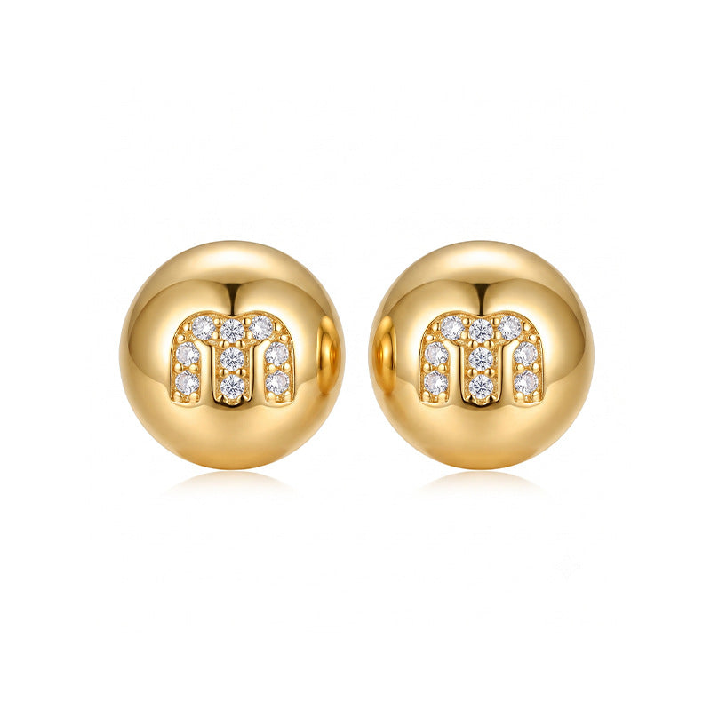 Camille Minimalist Sphere Stud Earrings