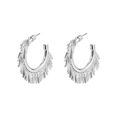Nadine Statement Tassel Hoop Earrings