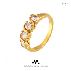 18K Gold-Plated & Silver-Tone Cubic Zirconia Band Ring