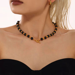 316L Stainless Steel Beaded Toggle Necklaces