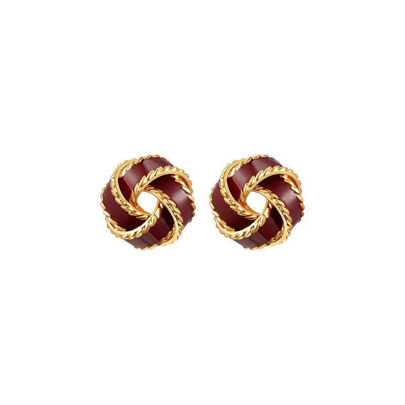 Camille Vintage-Inspired Enamel Stud Earrings