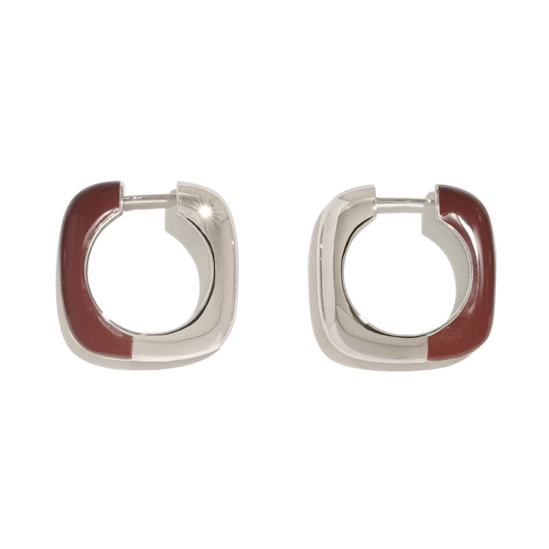 Nadine Minimalist Enamel Huggie Earrings