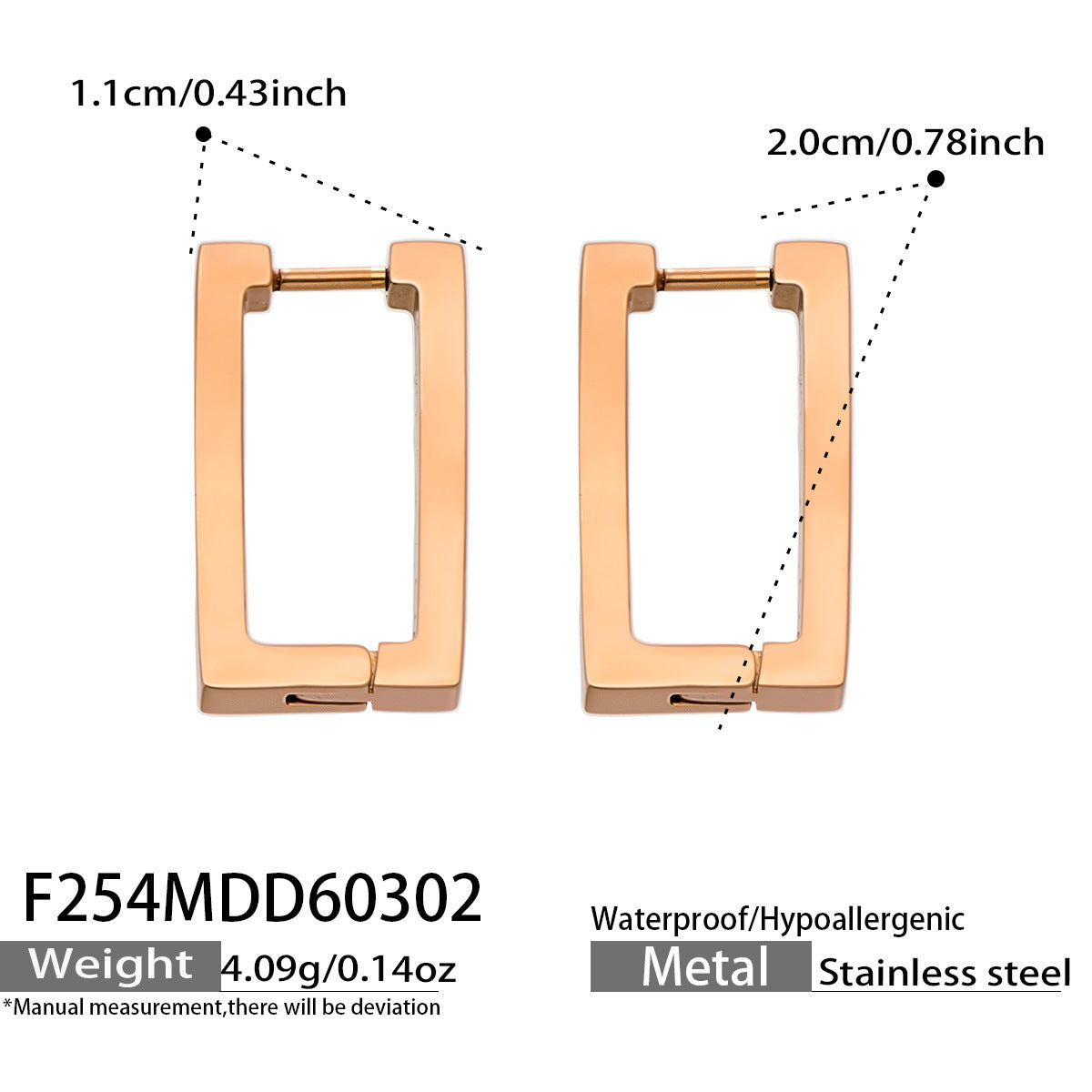 18K Gold-Plated & Rose Gold-Tone Rectangular Hoops