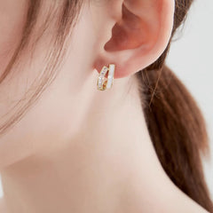 Daphne Vintage-Inspired Shell Pavé Shell Stud Earrings