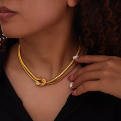 Knotted Snake Chain Necklace and Bracelet