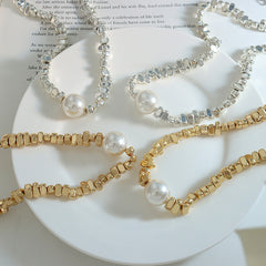 Irregular Pearl-Look Bead Necklace