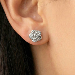 18K Gold-Plated Rose Stud Earrings