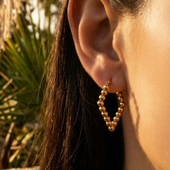 Beaded Geometric Hoop Earrings