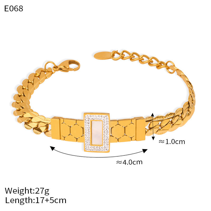 Gold-Tone Geometric Inlay Jewelry