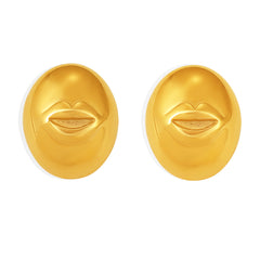 Sculptural Smiling Lips Stud Earrings