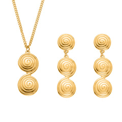 Gold-Tone Spiral Disc Jewelry