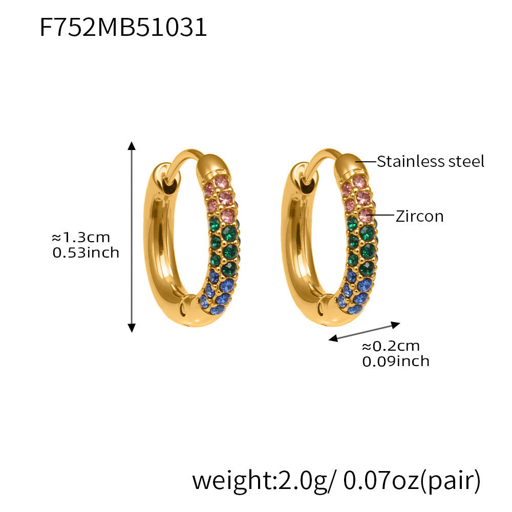 18K Gold-Plated Cubic Zirconia Huggie Earrings