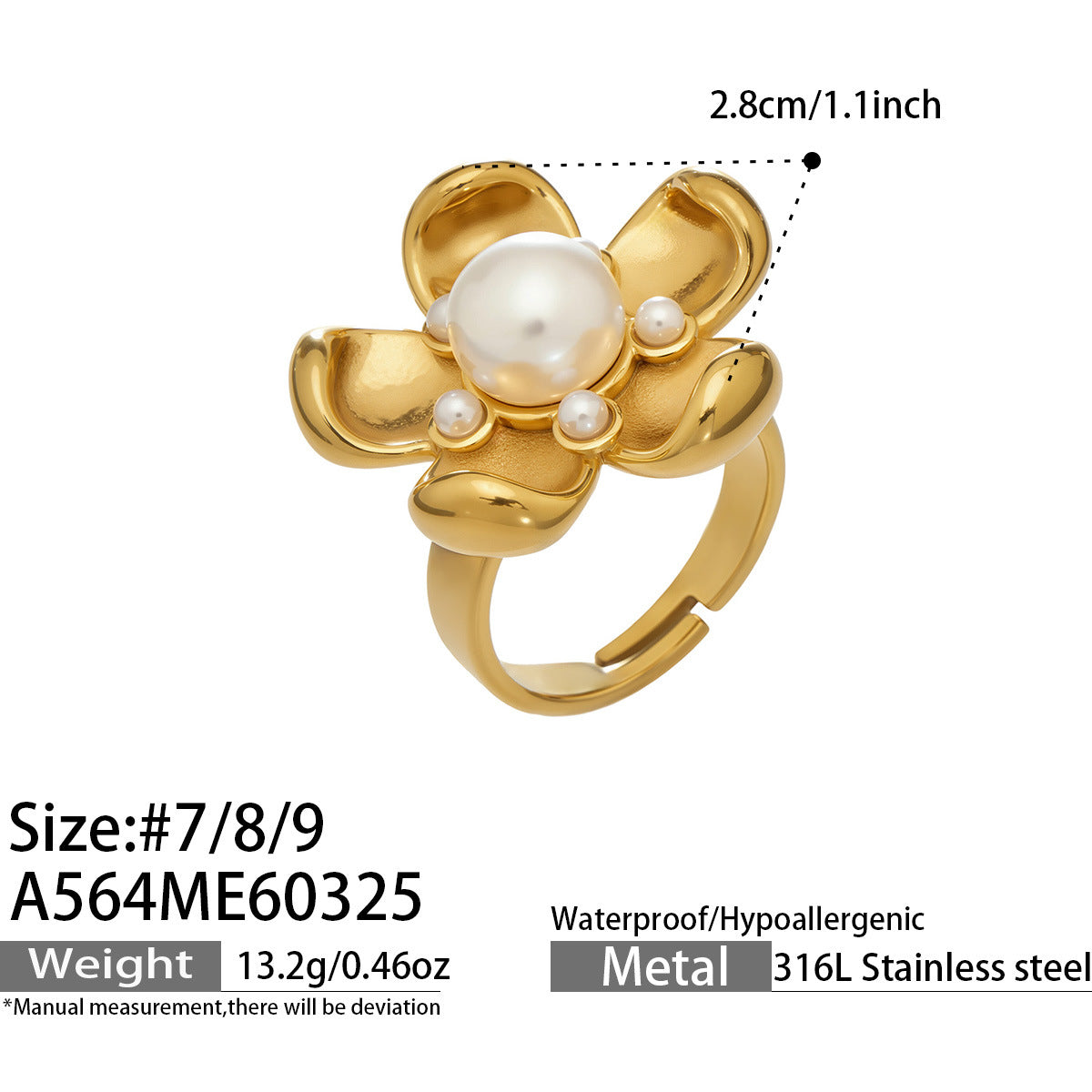Flower Pearl-Look Statement Ring Designs