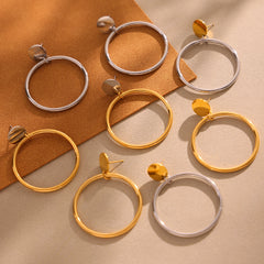 Large Round Hoop Earrings in Gold, Silver or Two-Tone