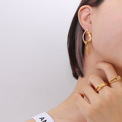 Asymmetric Pearl-Look Drop Earrings