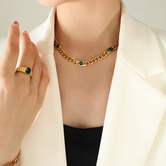 Cubic Zirconia Cuban Link Necklace or Bracelet