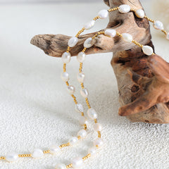 Freshwater Pearl and Bead Station Necklace