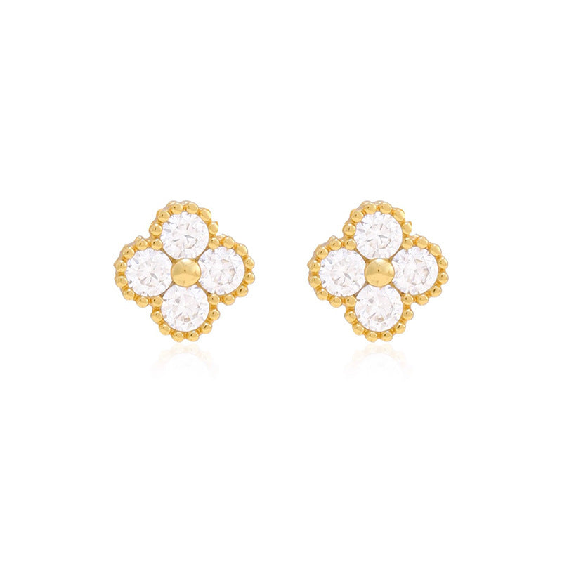 Daphne Dainty Clover Stud Earrings