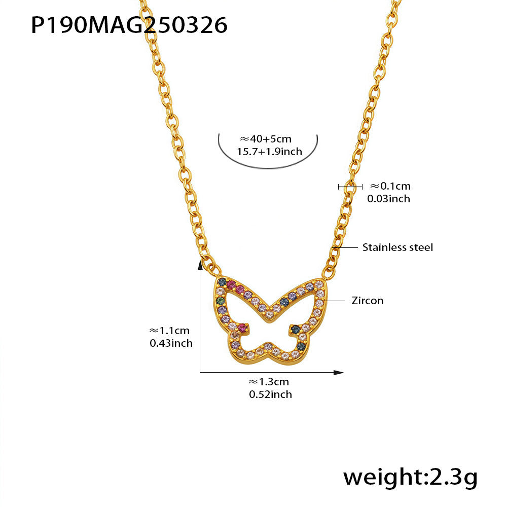 Cubic Zirconia Butterfly Necklace