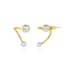 Marielle Minimalist Pearl Knot Stud Earrings