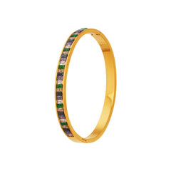 Square Cubic Zirconia Channel Bangle Bracelet
