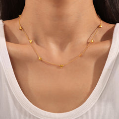 Gold-Tone Mini Heart Chain Necklace