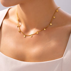 18K Gold-Plated Petite Flower Station Necklace