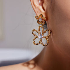 Nicolette Vintage-Inspired Floral Stud Earrings No. 119675