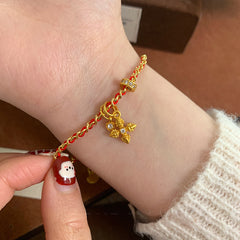 Nicolette Textured Cross Cord Bracelet