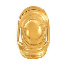 Layered Oval Sculptural Open Ring